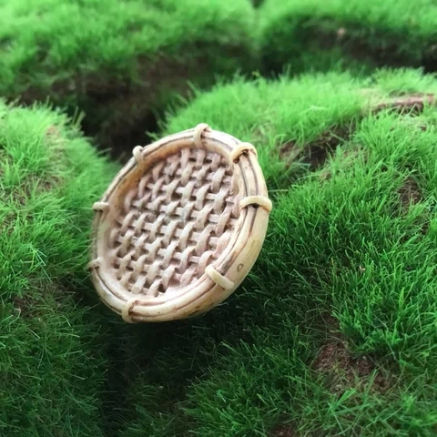 Cesto Intrecciato in Resina Miniatura Vintage per Micro Paesaggio Giardinaggio DIY Piante Succulente Arredamento Desktop Casa