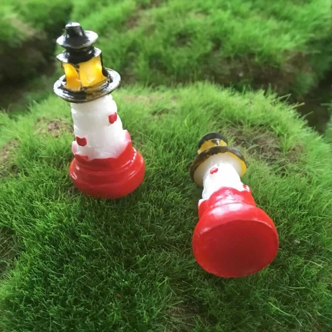Harz Miniatur Leuchtturm Figur Für Mikro Landschaft Sukkulenten Garten Dekoration Nautischen Stil Haus Dekor Ornament