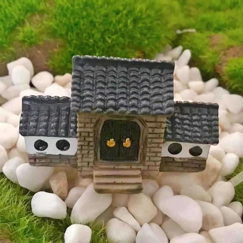 Chinesischer Stil Miniatur Architektur Stadttor Haus Harz Handwerk Für Sukkulenten Garten Mikro Landschaft Haus Deko Zubehör