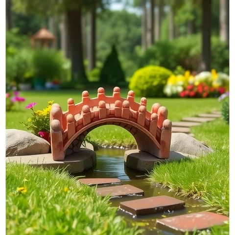 Miniature Resin Arch Bridge Stone Pattern Fairy Garden Terrarium DIY Bonsai Aquarium Decoration Ornament