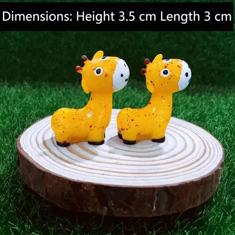 Simpatiche Figurine in Resina Micro Paesaggio Giraffa Cartone Animato Ornamenti in Miniatura Animali per Fai da Te Giardino Casa Ufficio