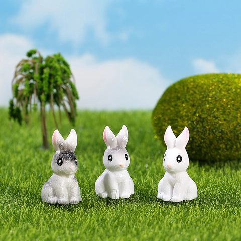 Miniatur Harz Hase Figuren Für Mikro Landschaft Kaninchen Tier Statuen Für Garten Sukkulenten Topf Dekor Desktop Ornamente