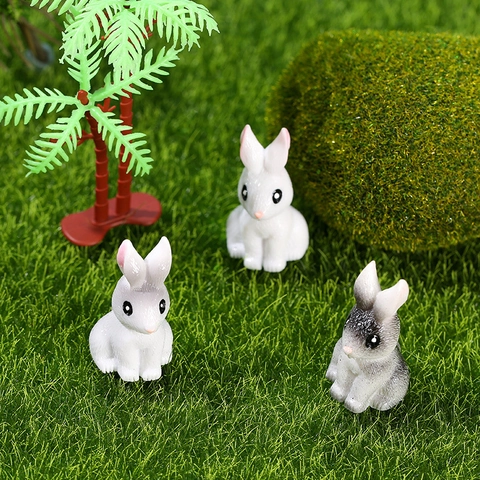 Miniatur Harz Hase Figuren Für Mikro Landschaft Kaninchen Tier Statuen Für Garten Sukkulenten Topf Dekor Desktop Ornamente