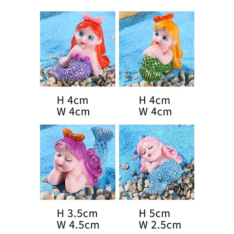 Figurine Miniatura di Sirena in Resina per Micro Paesaggio Arredamento Scrivania Casa Regali