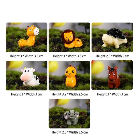 Cute Cartoon Animal Resin Miniature Figurines For Micro Landscape Succulent Pots Home Office Desktop Decoration Ornaments