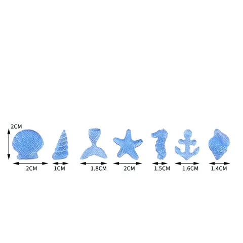 Breloques d'Animaux Marins en Résine Colorée Étoile de Mer Coquillage Hippocampe DIY Coque de Téléphone Micro Paysage Ornements