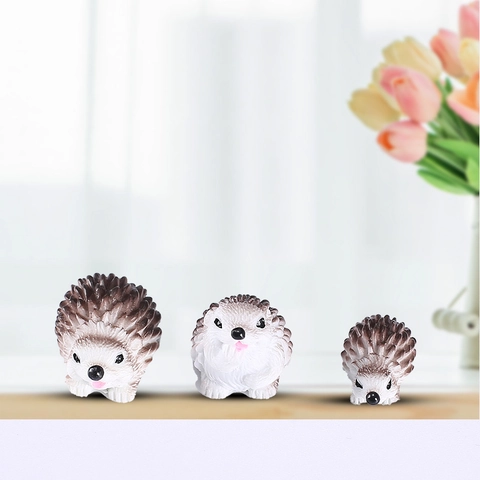 Figurinas de Erizo de Resina para Jardín de Hadas y Decoración de Paisajes en Miniatura Estatuas de Animali Pintadas a Mano Hogar