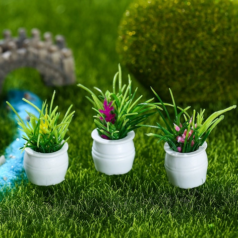 Miniatuur Potplanten Kunstmatige Bloempot Model Poppenhuis Accessoires Voor Desktop Micro Landschap Decoratie Home Decor