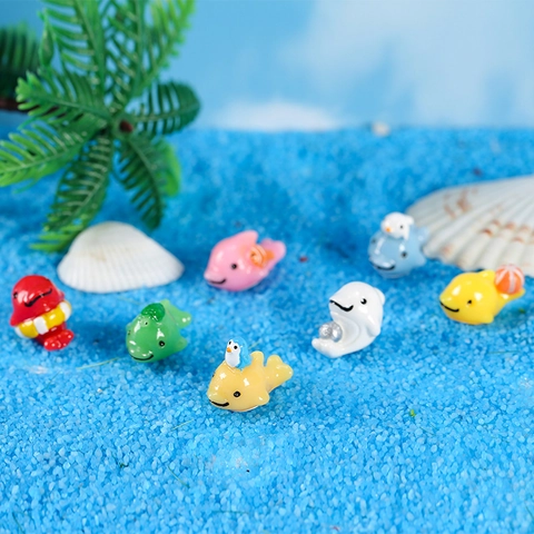 Figurines de Dauphins et Baleines en Résine de Style Méditerranéen pour Décoration de Micro Paysage et Aquarium