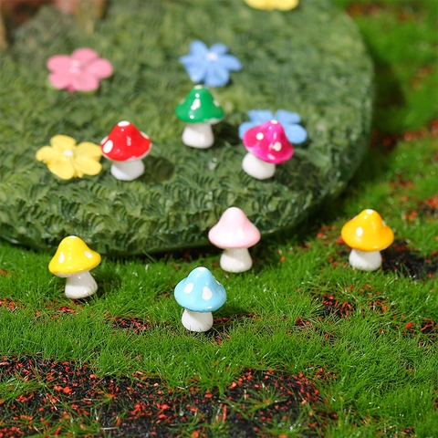 Ornements en Résine Miniature Cabane dans les Arbres Lapin Champignon Rose Pour DIY Jardin de Fées Micro Paysage Plantes en Pot Maison Bureau Décor