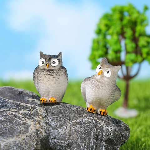 Hars Uil Miniatuur Beeldjes Voor Sprookjestuin Micro Landschap Potplant Decor Creatieve Dieren Desktop Ornament Cadeau