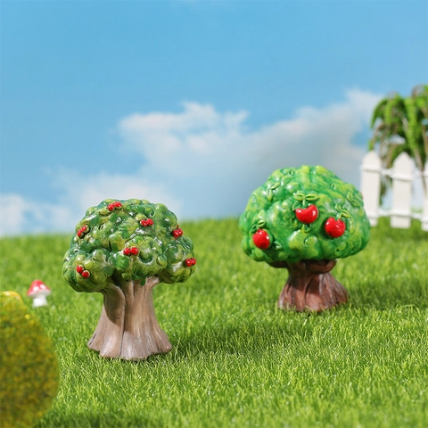 Alberi da Frutto in Miniatura in Resina Stile Fiabesco Micro Paesaggio Alberi Artificiali per Fai da Te Giardino Decorazioni