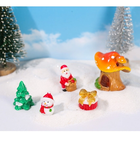 Kerst Miniatuur Hars Beeldje Vakantie Tafel Decor Kerstman Sneeuwpop Paddestoelhuis Kerstboom Decoratie