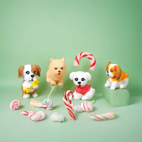 Süße Harz Hundefiguren Für Mikrolandschaft Heimdekoration Miniatur Welpenstatue Cartoon Tier Desktop Kuchendekoration Ornament