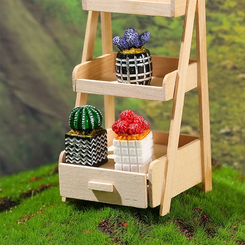 Piante in Vaso in Miniatura per Casa delle Bambole Simulazione Cactus Succulente Ornamenti in Resina per Micro Paesaggi