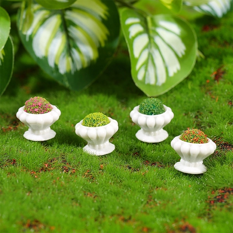 Miniatur Simulation Blumentopf Moos Landschaft Ornamente Harz Winzige Topfpflanze Modell Für Puppenhaus Garten Sukkulenten Deko