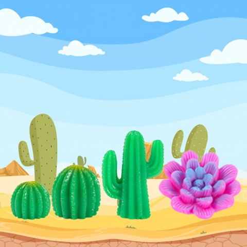 Statuine in Resina a Tema Deserto in Miniatura Cammello Cactus Castello di Sabbia per Fai da Te Giardino delle Fate Terrario