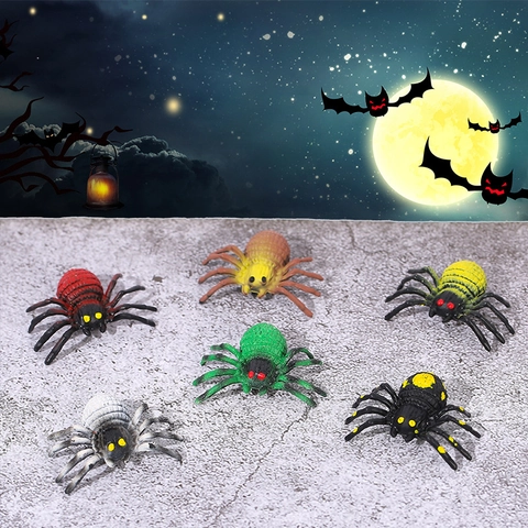Resin Halloween Miniature Ornaments Spooky Ghost House Simulation Spider Bat Pumpkin Model For Home Festive Party Decor