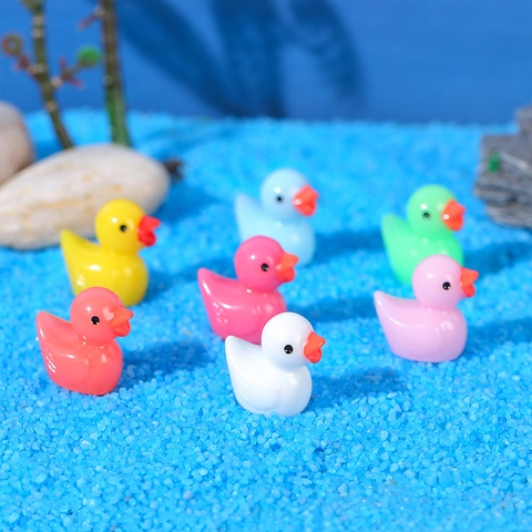 Miniature Resin Duck Figurines Colorful Tiny Ducks For Moss Micro Landscape DIY Fairy Garden Home Decor Craft Accessories