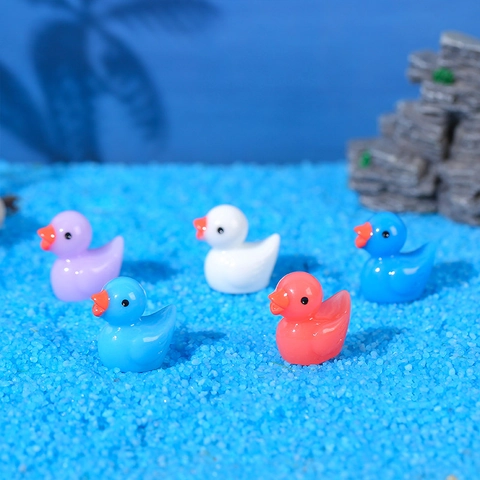 Miniature Resin Duck Figurines Colorful Tiny Ducks For Moss Micro Landscape DIY Fairy Garden Home Decor Craft Accessories