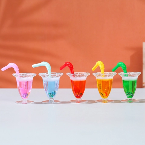 Miniature Dollhouse Fruit Juice Cup Simulation Drink Model For DIY Craft Photography Props Toy Home Decor Resin Miniature Food