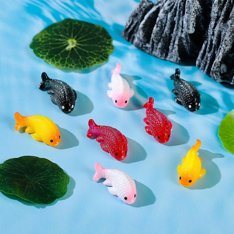 Hars Goudvis Miniatuur Figuur Voor Aquarium Vis Tank Decoratie DIY Microlandschap Simulatie Kleine Vis Ornament