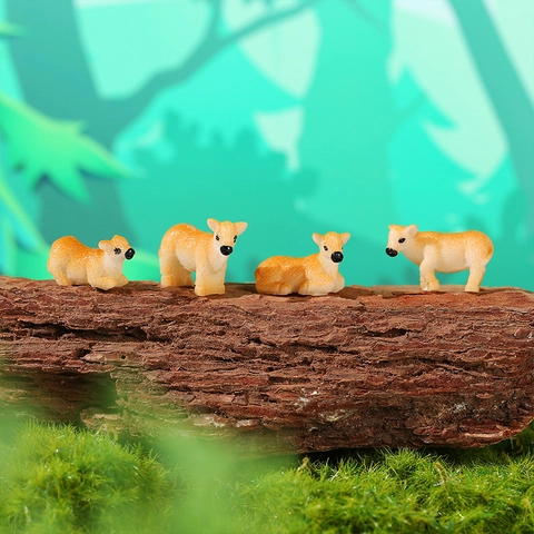 Miniature Resin Deer Figurines Small Animal Ornaments For Micro Landscape Fairy Garden Desktop Decoration Home DIY Crafts
