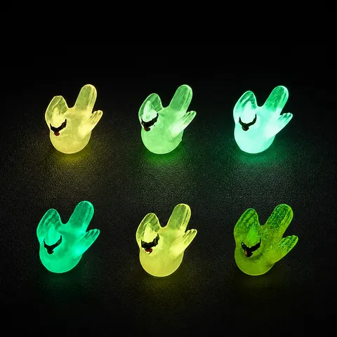 Luminous Bird Resin Micro Landscape Ornament Mini Glow In The Dark Bird Figurines With Sunglasses For DIY Garden Decor