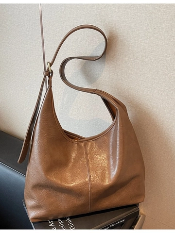 Borsa a Spalla Hobo da Donna in Pelle PU di Grande Capacità Con Tracolla Regolabile Vintage Casual Tote Crossbody