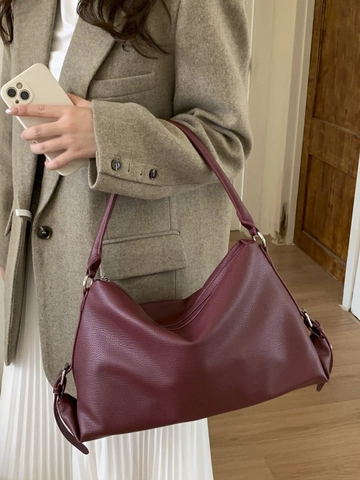 Bolso de Hombro Hobo de Gran Capacidad Minimalista para Mujer Retro Patrón de Lichi Cuero Sintético Bolso Tote Diario