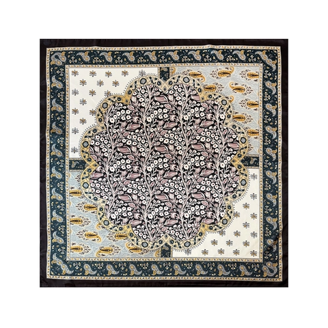 Vintage Paisley Floral Print Satin Square Scarf For Women Bohemian Retro Headscarf Large Bandana Hair Wrap Neck Scarf Shawl Elegant Accessory