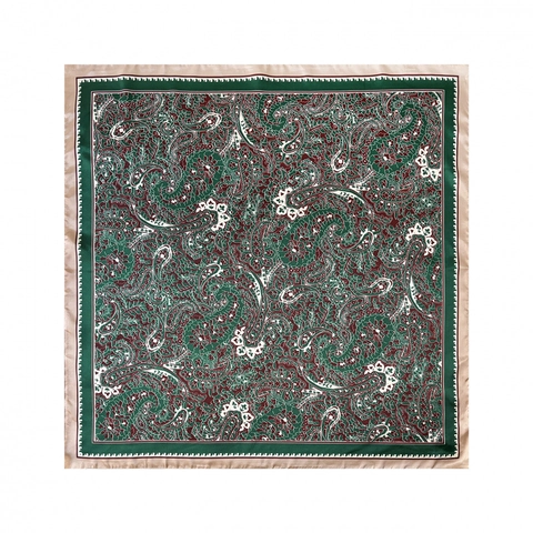 Vintage Paisley Pattern Satin Square Scarf For Women Retro Ethnic Style Large Hair Headband Neck Scarf Shawl Accessory