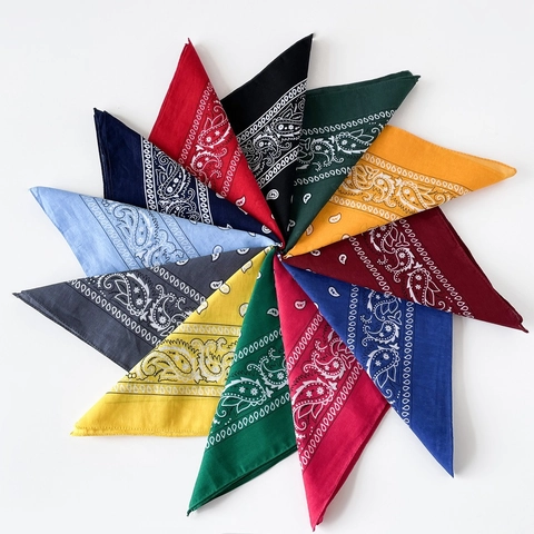100% Cotton Paisley Bandana Square Scarf Classic Print Headband Wristband For Hip Hop Outdoor Cycling Men Women Accessory
