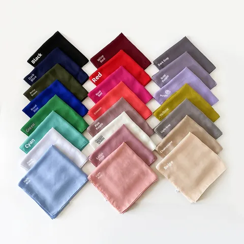 Women Solid Color Square Scarf Polyester Headscarf Elegant Lightweight Shawl Wrap Daily Fashion Hair Accessory Bandana