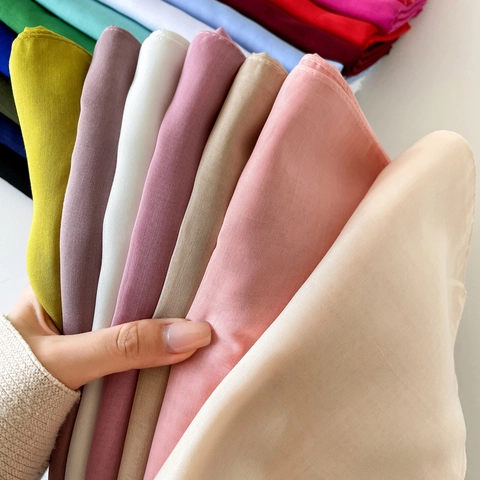 Women Artificial Pearl Chiffon Solid Color Headscarf Shawl Elegant Lightweight Turban Hijab Head Wrap For Travel Daily Fashion Accessory