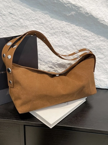 Vintage Hobo Crossbody Tas Voor Dames Koreaanse Stijl Suède Textuur Grote Capaciteit Schoudertas Dumpling Tas