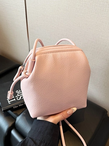 Women's Geometric Crossbody Bag Litchi Grain PU Leather Shoulder Bag Small Handbag Minimalist Purse For Daily Commute