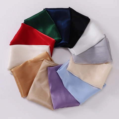 Elegant Shiny Organza Scarf For Women Lightweight Metallic Luster Long Shawl Wrap Versatile Solid Color Hijab Headscarf