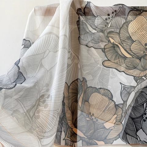 Vintage Blumen Satin Quadratischer Schal Für Damen Leichter Seidenähnlicher Halstuch Eleganter Schal Wickel Für Den Täglichen Gebrauch