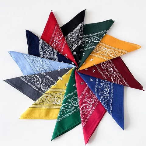 100% Cotton Paisley Bandana Square Scarf Classic Print Headband Wristband For Hip Hop Outdoor Cycling Men Women Accessory