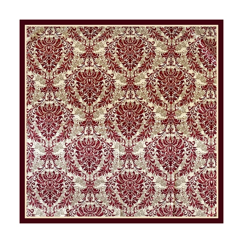 Luxury Baroque Floral Satin Square Scarf For Women Vintage Damask Print Large Bandana Silky Hair Neck Head Scarf Wrap