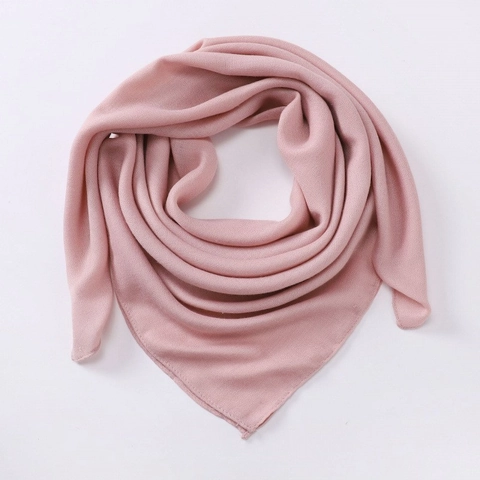 Women Solid Color Faux Cotton Linen Square Scarf Vintage Satin Soft Breathable Hijab Bandana For Daily Travel Accessory