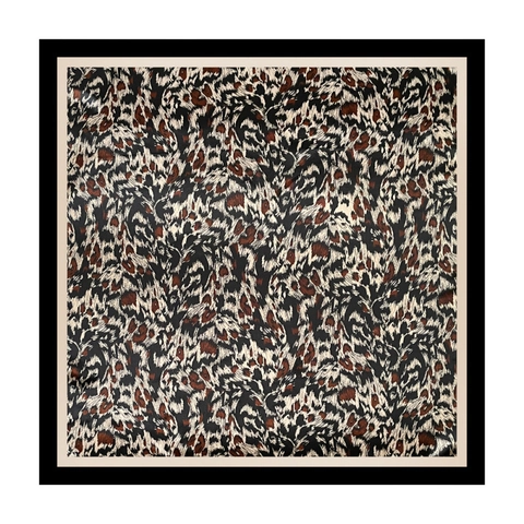 Sciarpa Quadrata in Raso Elegante da Donna Stampa Leopardata Motivo Animale Fascia per Capelli Accessorio di Moda Foulard Leggero Scialle Morbido