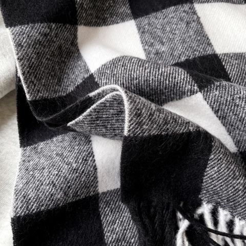 Écharpe à Carreaux avec Glands Style Britannique Hommes Femmes Hiver Chaud Doux Effet Cachemire Polyester Écharpe Longue Business