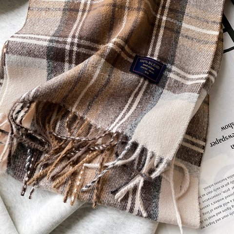 Klassischer Karierter Winterschal Für Herren Damen Warmer Kaschmirimitat Quasten Schal Britischer Stil Weicher Langer Halswärmer Wrap