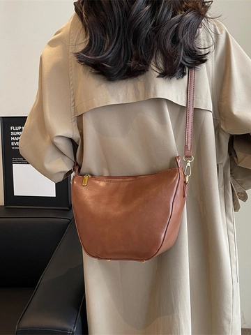 Borsa Hobo Donna Vintage in Pelle PU a Mezzaluna Grande Capacità Moda Tracolla con Nodo Borsa a Spalla Pendolare Quotidiana