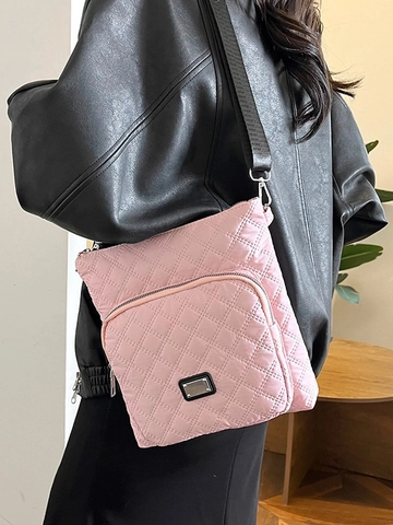 Sac Bandoulière Matelassé en Nylon pour Femmes Léger à Losanges avec Bandoulière Réglable Multi-poches Fourre-tout Décontracté