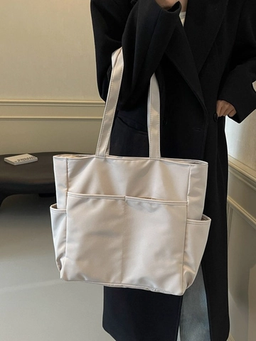 Japanischer Stil Einfache Leichte Oxford Gewebe Tragetasche Für Damen Große Kapazität Multi Tasche Umhängetasche Täglich Büro Lässig Handtasche