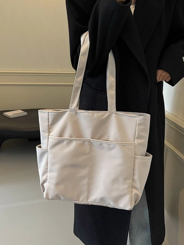 Japanischer Stil Einfache Leichte Oxford Gewebe Tragetasche Für Damen Große Kapazität Multi Tasche Umhängetasche Täglich Büro Lässig Handtasche