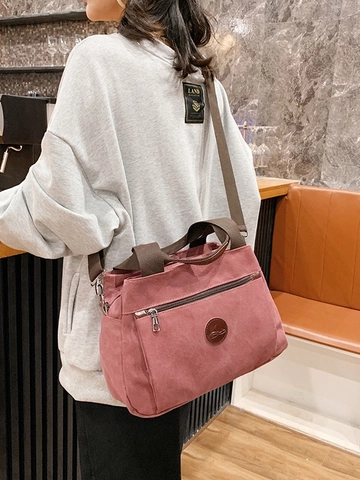 Bolso de Lona Vintage para Mujer de Gran Capacidad Multi-Compartimento Bolso de Hombro Retro Casual Tote para Diario